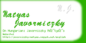 matyas javorniczky business card